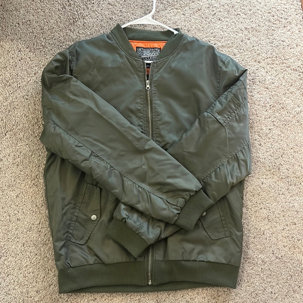 Olive green bomber jacket